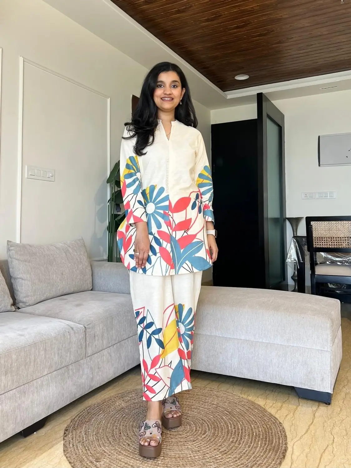 Elegant Printed Kurti Palazzo Set for Everyday Grace