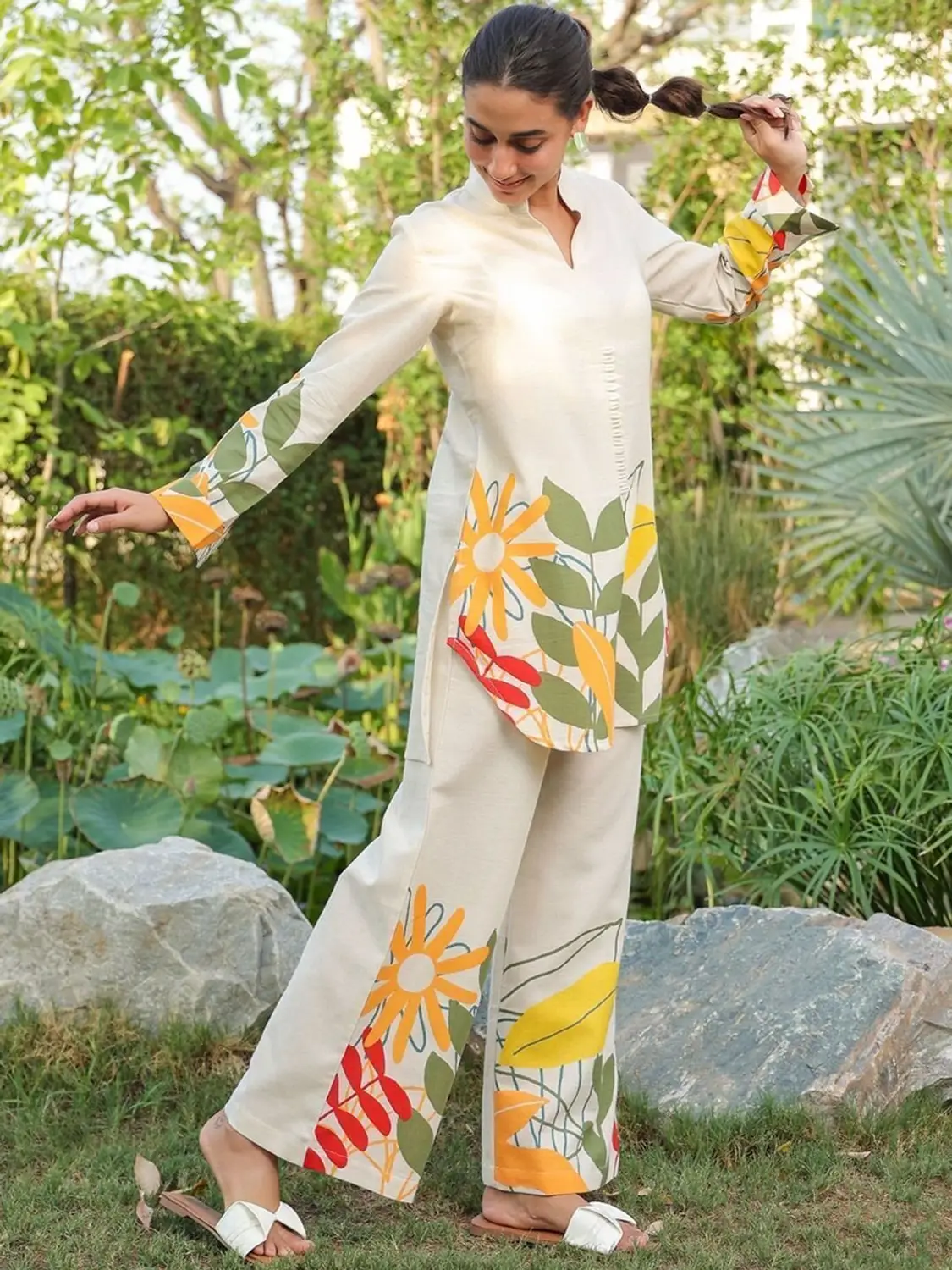 Elegant Printed Kurti Palazzo Set for Everyday Grace